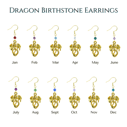 Dragon Birthstone Crystal Bead Earrings