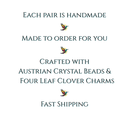 Four Leaf Clover Birthstone Earrings - Personalized