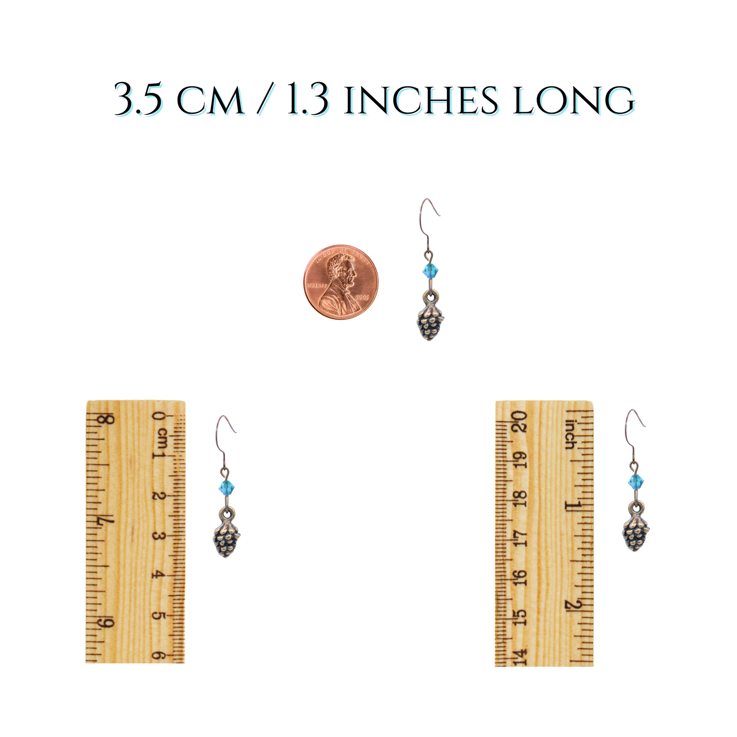 Pine Cone Birthstone Crystal Bead Earrings