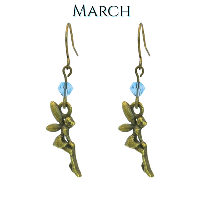 Fairy Birthstone Crystal Bead Earrings