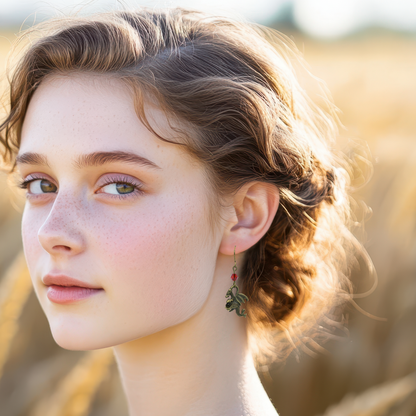 Dragon Birthstone Crystal Bead Earrings