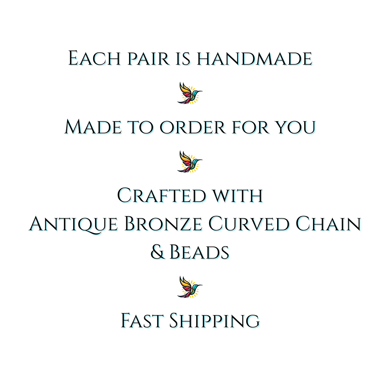 Antique Bronze Curved Chain Bead Earrings