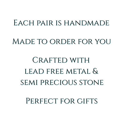 Text on a white background indicating that each item is handmade, lead-free, and perfect for gifts.