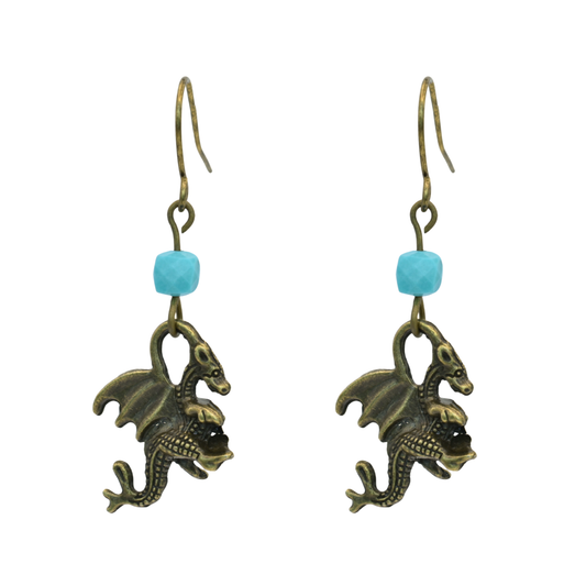 Turquoise Dragon Earrings