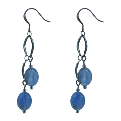 Gunmetal Kyanite Ocean Blue Dangles