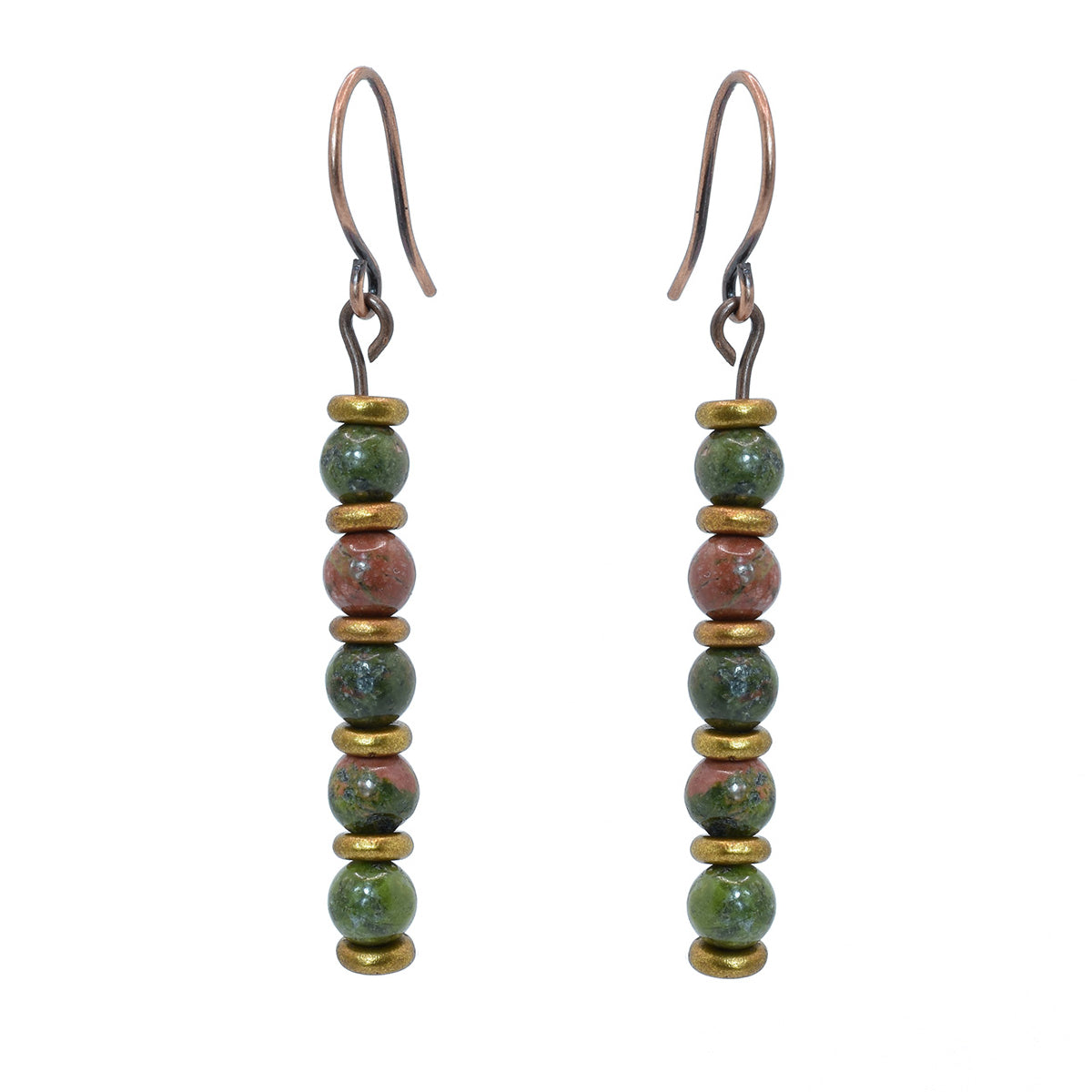 unakite earrings - dangle earrings