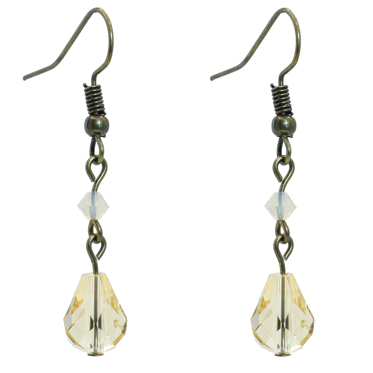 Austrian crystal earrings - golden champagne - Swarovski crystal earrings