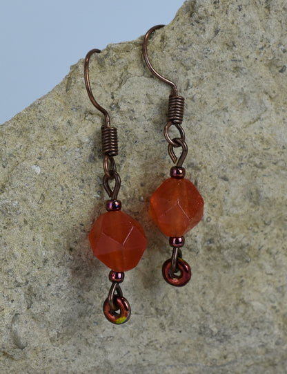 Jade Earrings antique copper