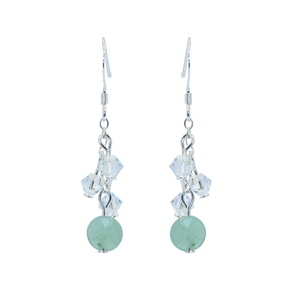 aurora borealis earrings aventurine sterling silver earrings