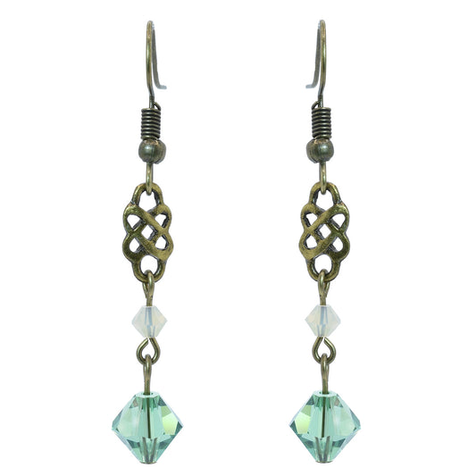 Celtic Green Swarovski Crystal Earrings