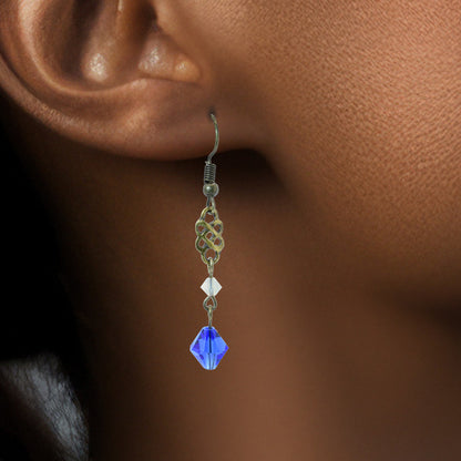 Celtic Blue Swarovski Crystal Earrings