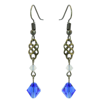 Celtic Blue Swarovski Crystal Earrings