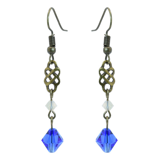 Celtic Blue Swarovski Crystal Earrings