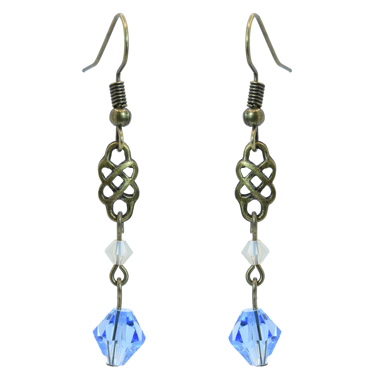 Celtic Light Blue Swarovski Crystal Earrings