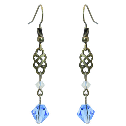 Celtic Light Blue Swarovski Crystal Earrings