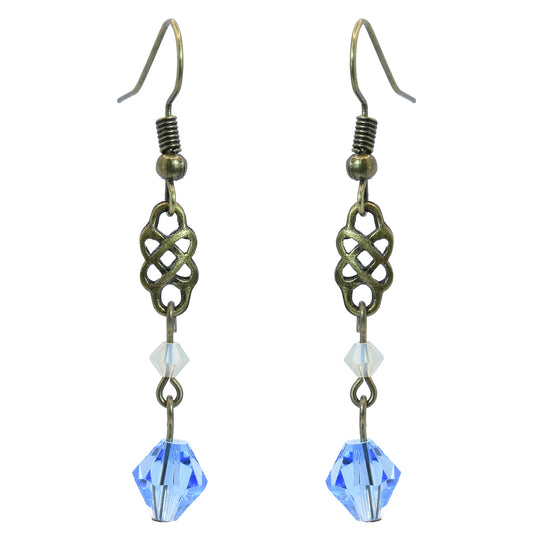 Celtic Light Blue Swarovski Crystal Earrings