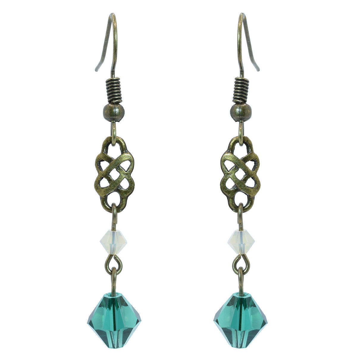 Celtic Green Swarovski Crystal Earrings