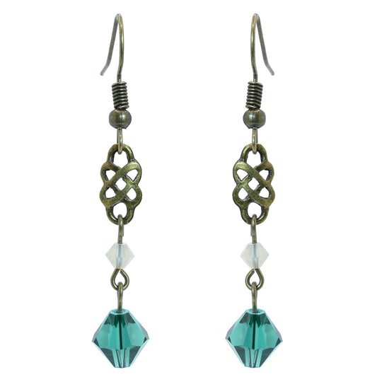 Celtic Green Swarovski Crystal Earrings