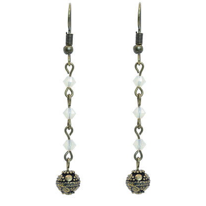 Swarovski Crystal Earrings - Antique Copper