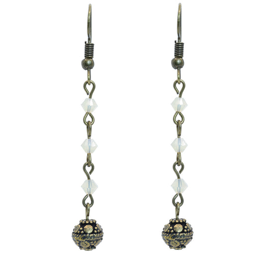 Swarovski Crystal Earrings - Antique Copper