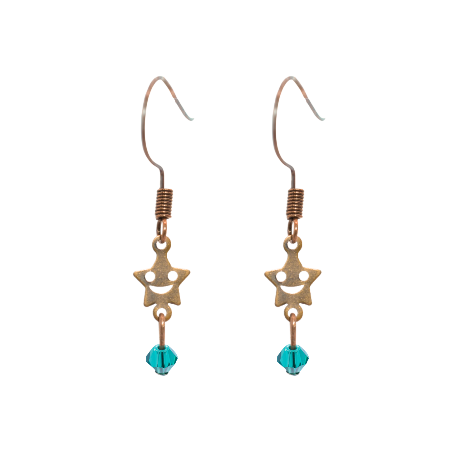 Smiley Star Boho Birthstone Earrings - Personalized