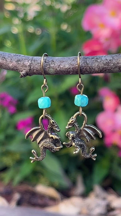 Turquoise Dragon Earrings