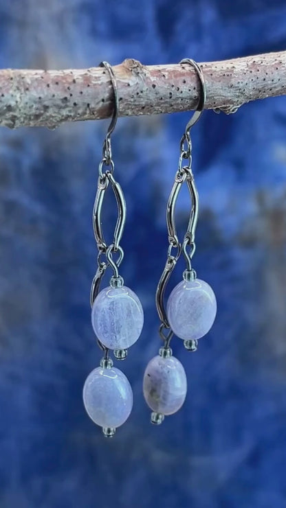 Gunmetal Tanzanite Twilight Dangle Earrings